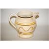 Image 2 : EARTHWORM BANDED MOCHAWARE PITCHER - 4 3/4" CREAMWARE MOCHA 