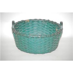 PAINTED DOUBLE HANDLED SPLINT BASKET - 10 3/4" ROUND SPLINT 