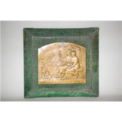 RENE BAUDICHON FRENCH BRONZE PLAQUE - MOLDED BRONZE OVER COP