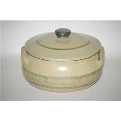 DORCHESTER POTTERY ROUND SQUATTY BISCUIT JAR - 2 PC. DORCHES