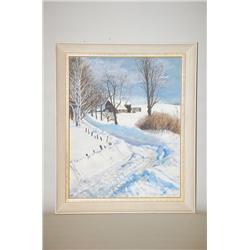 E.L. CLEAVELAND OIL PAINTING ON BOARD - 20TH CENT. OIL ON AR