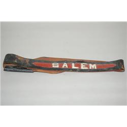 19TH CENT. LEATHER FIREMAN'S PARADE BELT - 44" BLACK LEATHER