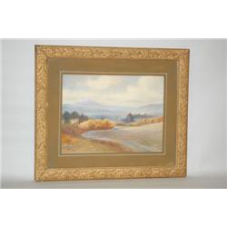 C. MYRON CLARK WATERCOLOR PAINTING - NEW ENGLAND MOUNTAIN LA