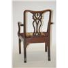 Image 2 : OLD CHIPPENDALE STYLE ARMCHAIR - MAHOGANY CHAIR W/ YOKE CRES