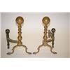 Image 1 : MURDOCK BRASS CANNONBALL ANDIRONS - PR. 19TH CENT. BRASS BOS