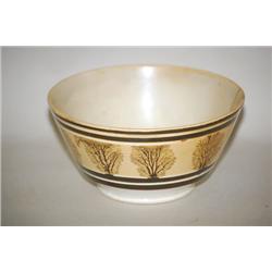 SEAWEED BANDED MOCHAWARE BOWL - 6 1/2" PEARLWARE MOCHA BOWL 