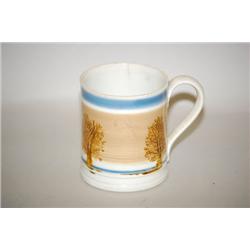 SEAWEED BANDED MOCHAWARE MUG - 3 3/8" PEARLWARE MOCHA MUG W/