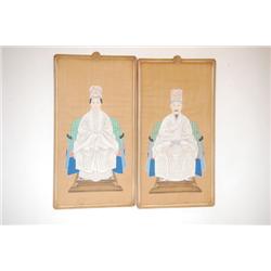 PR. CHINESE WATERCOLOR PAINTINGS - EARLY 20TH CENT. ANCESTOR