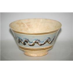 EARTHWORM BANDED MOCHAWARE BOWL - 6 1/4" CREAMWARE MOCHA BOW