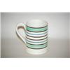 Image 1 : BANDED MOCHAWARE MUG - 4 3/4" CREAMWARE MOCHA MUG W/ GREEN E