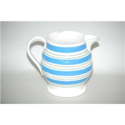 BANDED MOCHAWARE PITCHER - 6" MOCHA PITCHER W/ 4 WIDE BLUE B