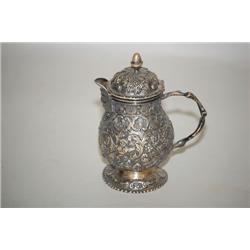 REPOUSSE SILVER COVERED CREAM POT - CONTINENTAL REPOUSSE SIL