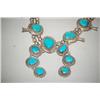 Image 2 : NAVAJO SQUASH BLOSSOM NECKLACE - 14 1/2" NECKLACE W/ 10 TURQ