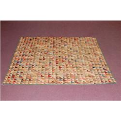 19TH CENT. NEW ENGLAND HAND SEWN QUILT - TRIANGLES OF PRINTE