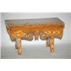 Image 2 : FOLKY PAINT DECORATED FOOTSTOOL - EARLY 20TH CENT. PINE FOOT