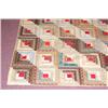 Image 2 : 19TH CENT. HAND STITCHED QUILT - 19TH CENT. LOG CABIN PATTER