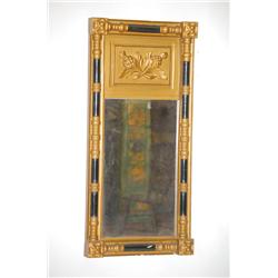 CARVED FEDERAL SPLIT COLUMN MIRROR - 19TH CENT. SPLIT COLUMN