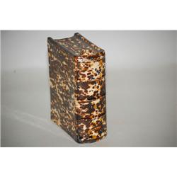 5 1/2" BENNINGTON BOOK FLASK - UNTITLED FLINT GLAZE ENAMEL B