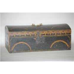 19TH CENT. WORCESTER COUNTY MA PAINTED BOX - PINE DOME TOP B