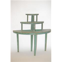 PAINTED DEMILUNE 3-TIER SHELF - PINE GRADUATED 3-TIER FLOOR 
