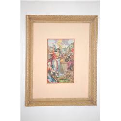 18TH CENT. COLORED ENGRAVING-FRONTIS PIECE TO HISTORY OF THE