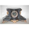 Image 1 : 19TH CENT. BLACK SLATE MANTLE CLOCK - VICTORIAN FRENCH BLACK