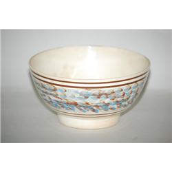 6 1/8" EARTHWORM MOCHA BOWL - MOCHA PEARLWARE BOWL W/ WIDE P