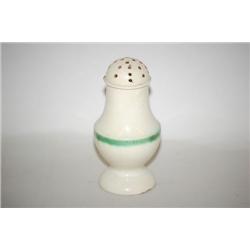 GREEN LEEDS WARE PEPPER POT - LEEDS CREAMWARE PEPPER POT W/ 