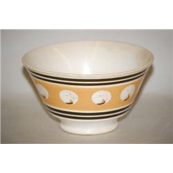 CAT'S EYE MOCHAWARE BOWL - 5 1/2" PEARLWARE MOCHA BOWL W/ A 