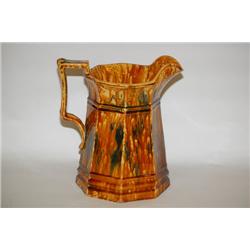 10 3/4" BENNINGTON PANELED PITCHER - FLINT GLAZE ENAMEL BENN