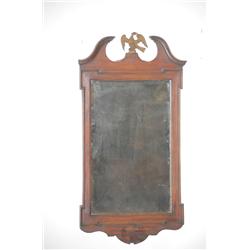 CHIPPENDALE SYLE MIRROR - MAHOGANY MIRROR W/ SHAPED & MOLDED