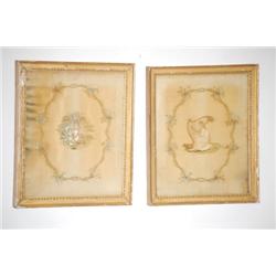 (2) CLASSICAL SILK EMBROIDERIES - (2) 18TH-EARLY 19TH CENT. 