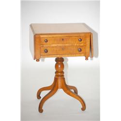 NEW ENGLAND CLASSICAL TIGER MAPLE WORK TABLE - CLASSICAL EMP