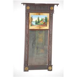 FEDERAL 2-PART PICTURE MIRROR - MAHOGANY TABERNACLE MIRROR W