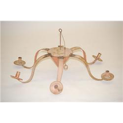 PAINTED TIN CANDLE CHANDELIER - EARLY 20TH CENT. COLONIAL ST