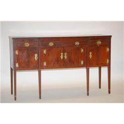 NEW YORK HEPPLEWHITE SIDEBOARD - MAHOGANY SIDEBOARD W/ 3 DRA