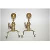 Image 1 : PR. CANNONBALL BRASS ANDIRONS - PERIOD BRASS BALL TOP ANDIRO