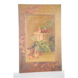 19TH CENT. STILL LIFE PAINTING ON BOARD - OIL ON PINE RAISED