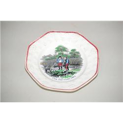 6 1/2" STAFFORDSHIRE TRANSFER CHILDS PLATE - STAFFORDSHIRE T