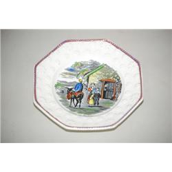 5 7/8" STAFFORDSHIRE TRANSFER CHILDS PLATE - STAFFORDSHIRE T