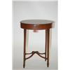 Image 2 : HEPPLEWHITE SEWING STAND - MAHOGANY STAND W/ MOLDED OVAL TOP