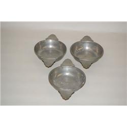 (3) MATCHING CONTINENTAL PEWTER PORRINGERS - (3) MATCHING 18