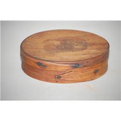 19TH CENT. OVAL PANTRY BOX - SINGLE FINGER BANDED OVAL PANTR