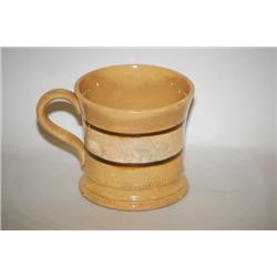 3 3/8" BANDED YELLOW WARE MUG - BANDED YELLOW WARE MUG W/ WI