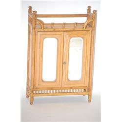 19TH CENT. MIRRORED MEDICINE CABINET - STICK & BALL WALL CAB
