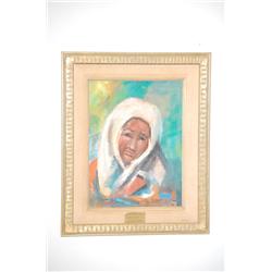 MAURICE STERNE N.A. OIL PAINTING - OIL ON MASONITE PORTRAIT 