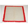 Image 2 : 19TH CENT. FOLK ART APPLIQUE TABLE COVER - CUT RED FELT SHAP