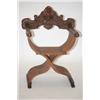 Image 1 : VICTORIAN REVIVAL ARMCHAIR - ROMAN REVIVAL X FORM WALNUT ARM
