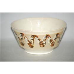 EARTHWORM MOCHAWARE BOWL - 6 3/4" CREAMWARE MOCHA BOWL W/ A 