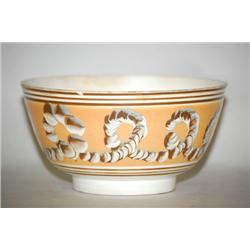 EARTHWORM MOCHAWARE BOWL - 6 1/4" CREAMWARE MOCHA BOWL W/ WI